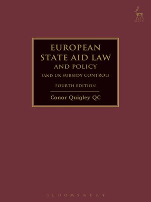 cover image of European State Aid Law and Policy (and UK Subsidy Control)